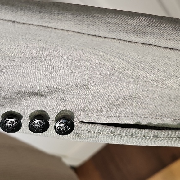 Rock & Republic Gray Tuxedo Jacket. Black Collared W/black Buttons. Size 8. - Picture 4 of 8